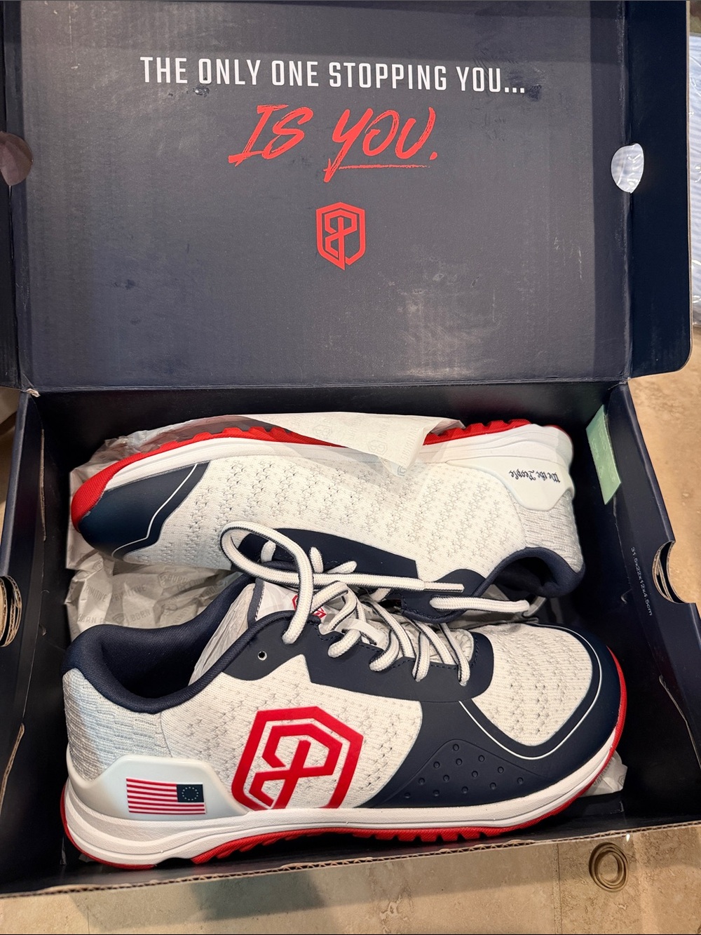 Born Primitive Men's Athletic Shoes - White / Navy / Red